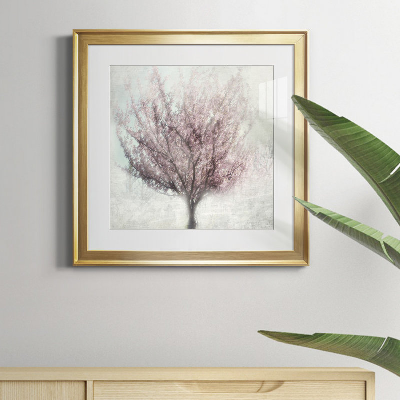 «Blossoms of Spring I», reproduction d'art sur toile encadrée, Papier encadré doré, H 30,5 po x l 30,5 po x P 1,5 po