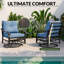 Ensemble de conversation coulissant pour 2 personnes avec table d'appoint-1162372863