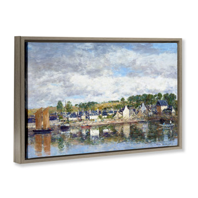 Village par une rivière, cadre par Eugene Boudin