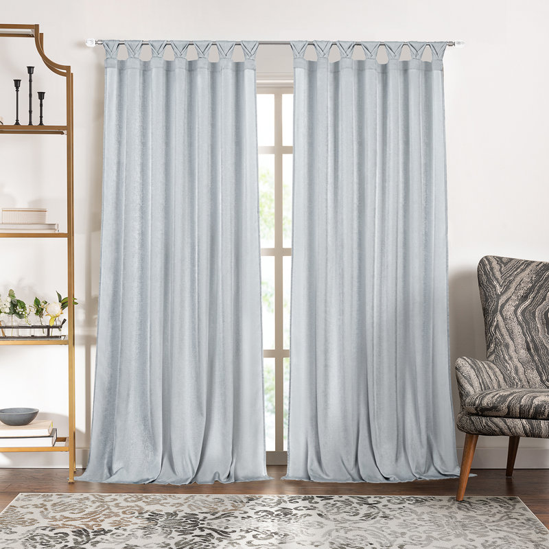 Cathirine Semi Sheer Curtain Pair, Gray, 52" W x 63" L