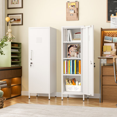 47.24"H Metal Locker Storage Cabinet ,Steel Office Locker with 3 Adjustable Shelves