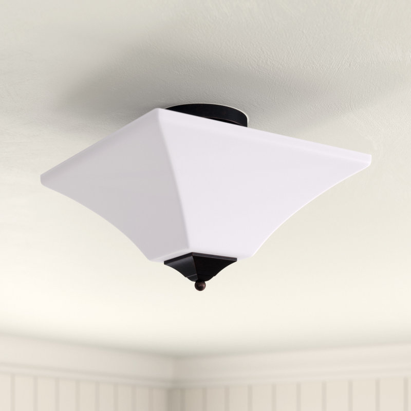 Weedman Glass Flush Mount, Oil Rubbed Bronze