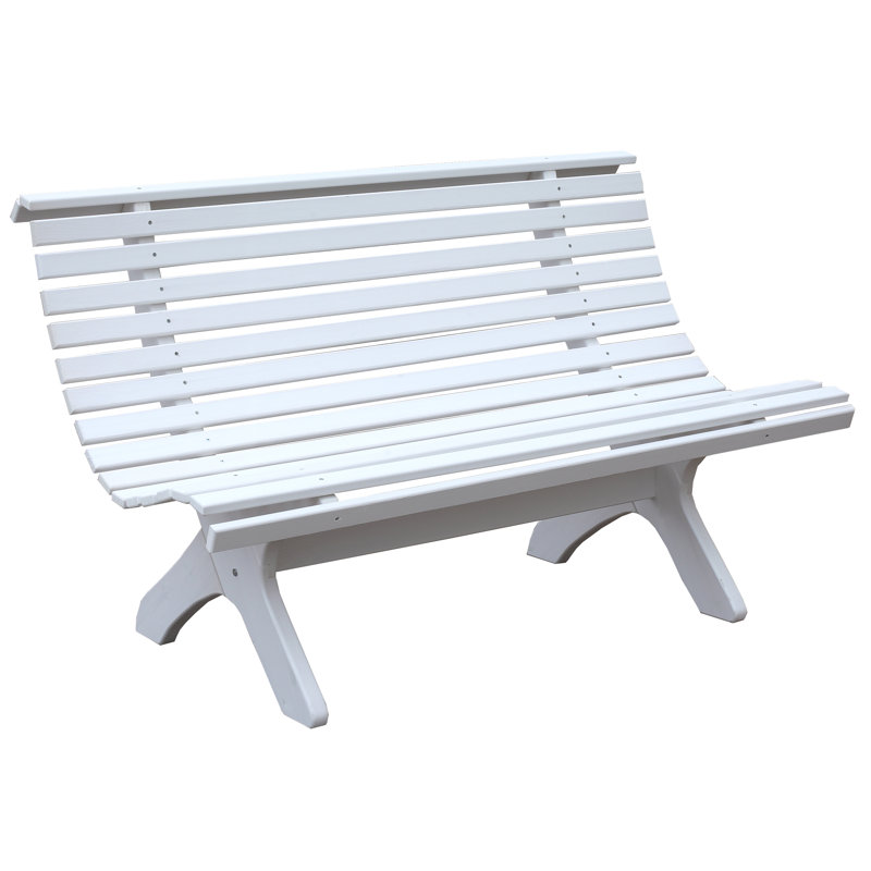 Oluna Solid Wood Pine Outdoor Bench, White Wash, 87cm H x 140cm W x 74cm D