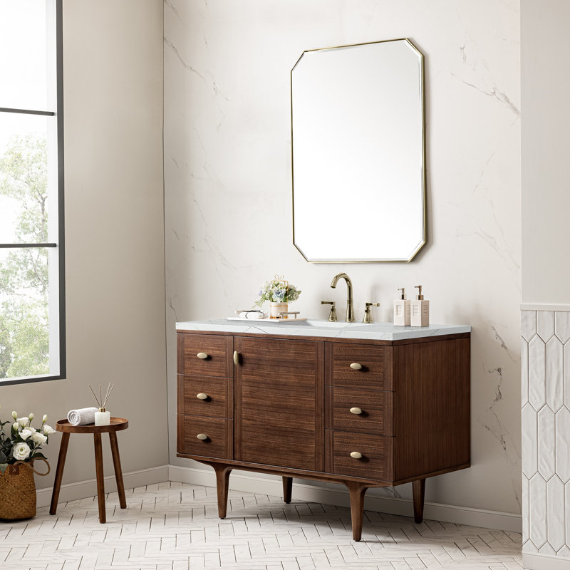 48'' Single Bathroom Vanity with Top, Ethereal Noctis, 8" Widespread