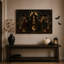«Three Witches with Moon Phases» et art floral doré sur toile d'Halloween-2044984243
