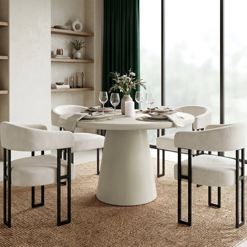 Table de salle à manger Maraca, Gris abricot