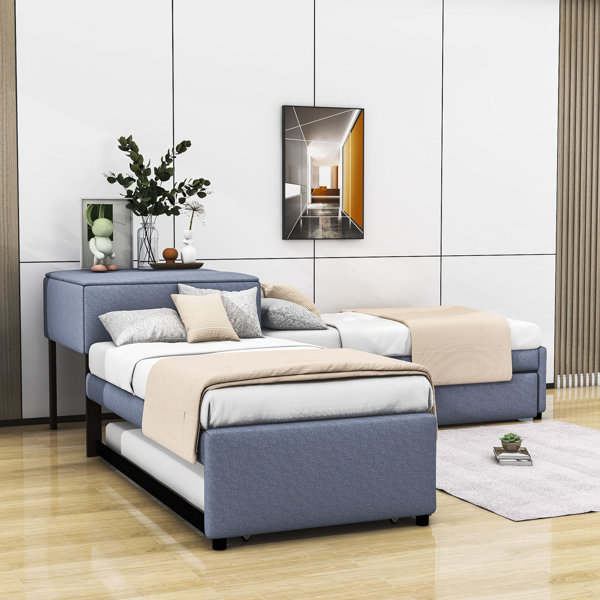 Hokku Designs Shel Twin Size,Upholstered L-shaped Platform Bed with ...