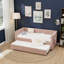 Lit de jour 83 po en velours de taille simple avec lit gigogne escamotable, canapé-lit moderne à motif de losanges avec capacité de 500 lb et support à lattes-112426949