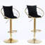 Paire de fauteuils de bar en velours noir, pivotant sur 360 °, réglable en hauteur, moderne pour la salle à manger et les espaces 2, réglable en hauteur, repas revigorant