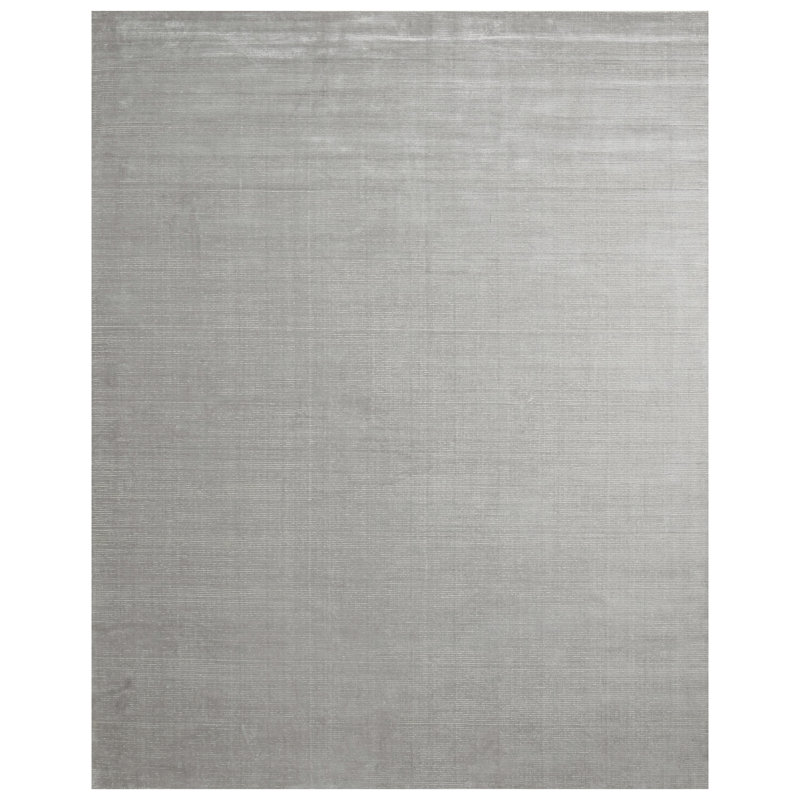 Tapis gris / argent tissé à la main de haute qualité, Rectangle 6 pi x 9 pi