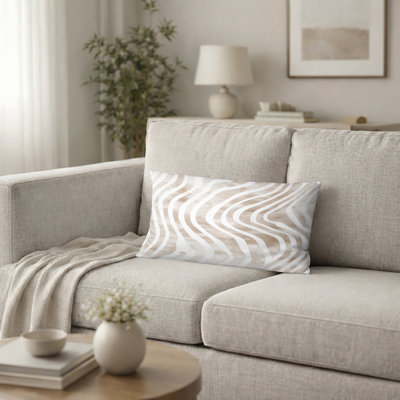 Coussin décoratif abstrait - coussin beige Modern