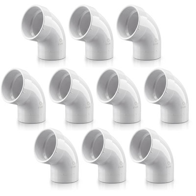 4 in. White PVC DWV 1/6 Bend 60° Street Elbow, Hub x Spigot Connection, (10 Pack)