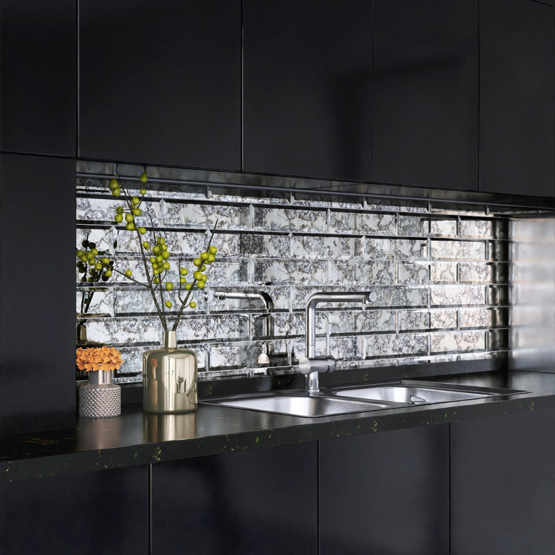 Lustre Beveled 2.9" x 12" Glass Wall Tile