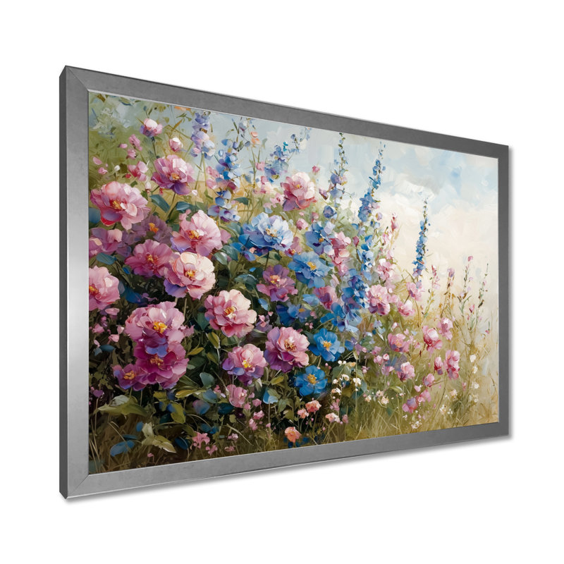 Ikraa campagnard fleur de pivoines et de fleurs sauvages II - pivoines, art mural, Reproduction encadrée d'une seule photo