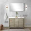 48 po L 20 po, meuble-lavabo double rustique, comptoir en quartz blanc, robinet en nickel brossé, miroir 43 po, comptoir en D résistant aux rayures, miroir de salle de bain et mural