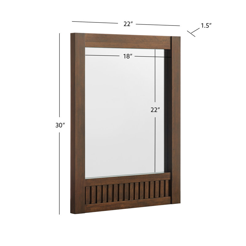 Through Lines Flat Wall Mirror, 30" x 22", Brown