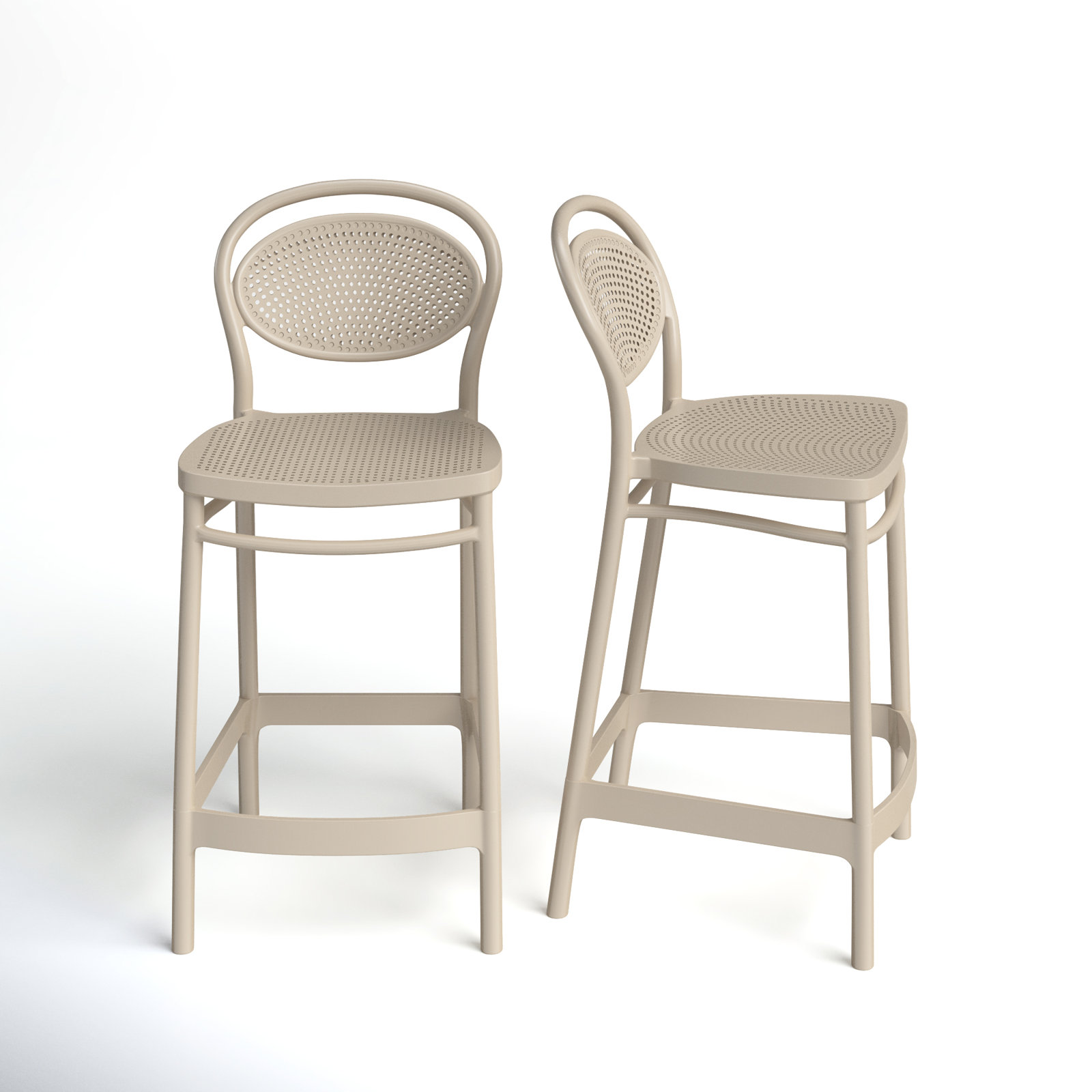 Farrah Outdoor Bar Stool, Taupe, Counter Stool (25.6" Seat Height)