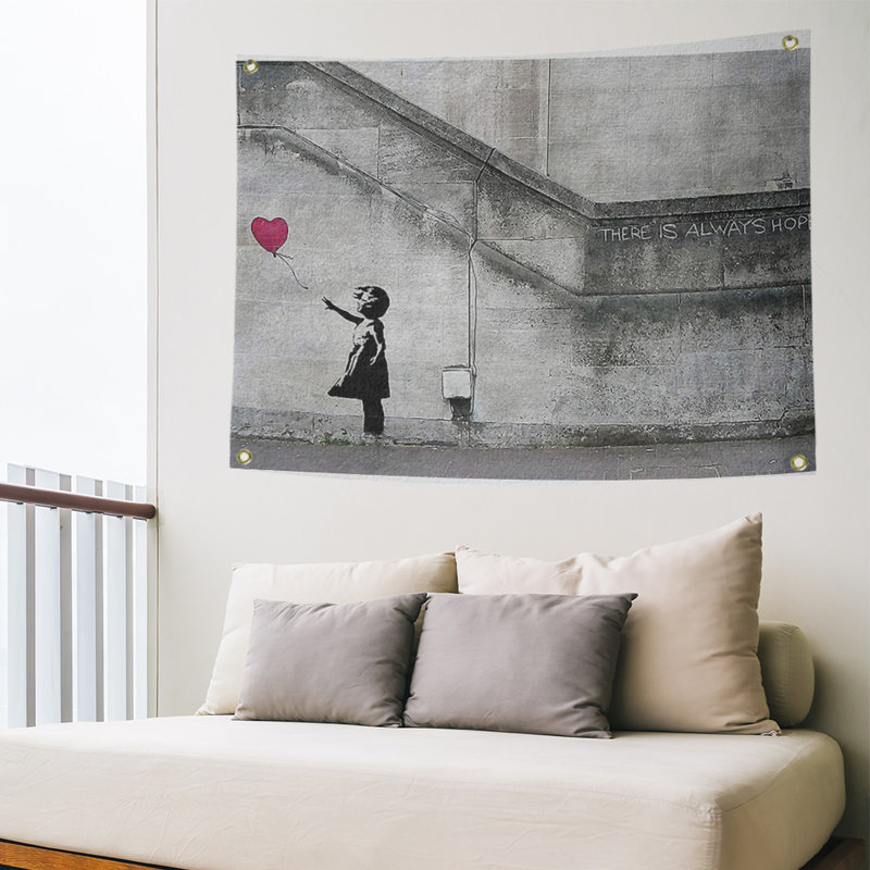 Loom Woven Polyester Tapestry, 50" H x 59" W x 1" D