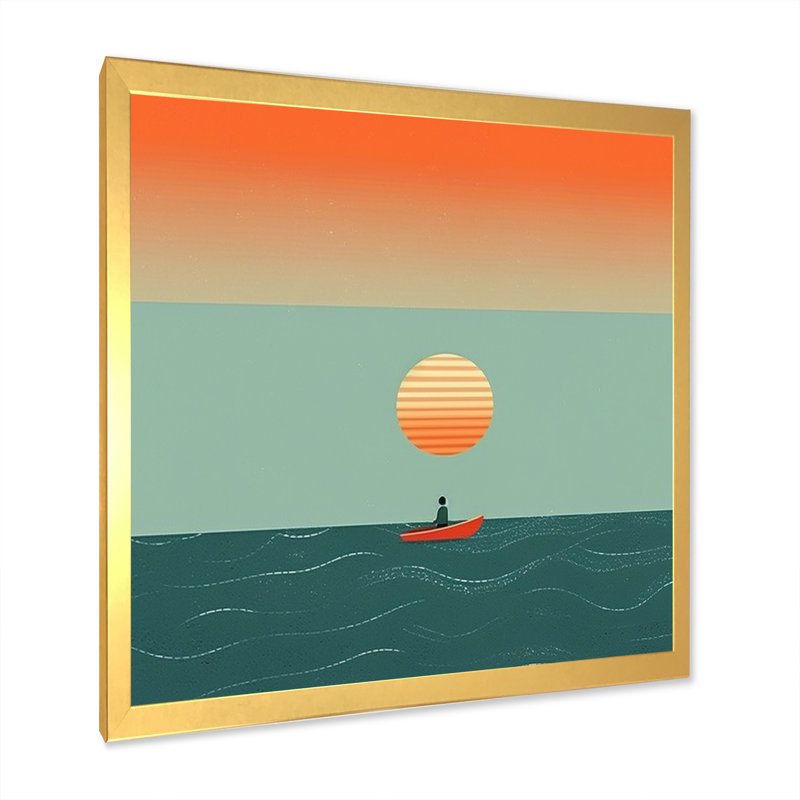 Minimalisme solidaire paysage VI sur toile, H 36 po x l 36 po x P 1,5 po, Encadrement doré