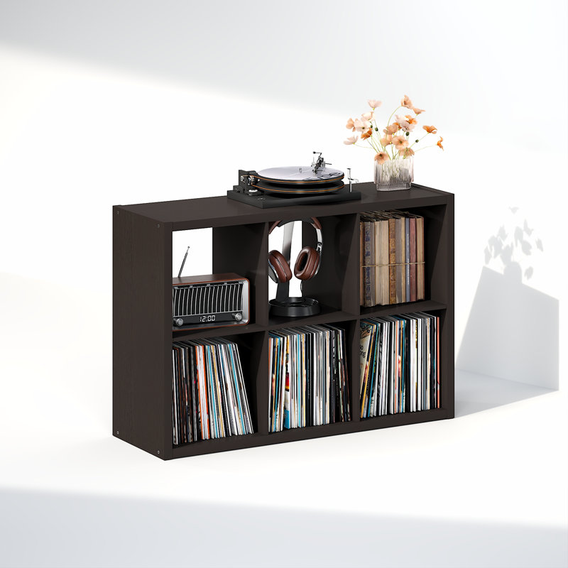 Tanvee 111.2cm H Media Shelves, Dark Oak