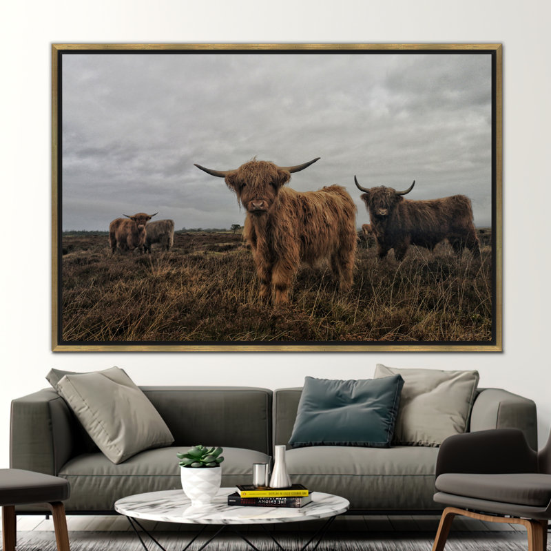 Print on Canvas, 25 cm H x 35 cm W, Floater Framed Print without Mat, Gold