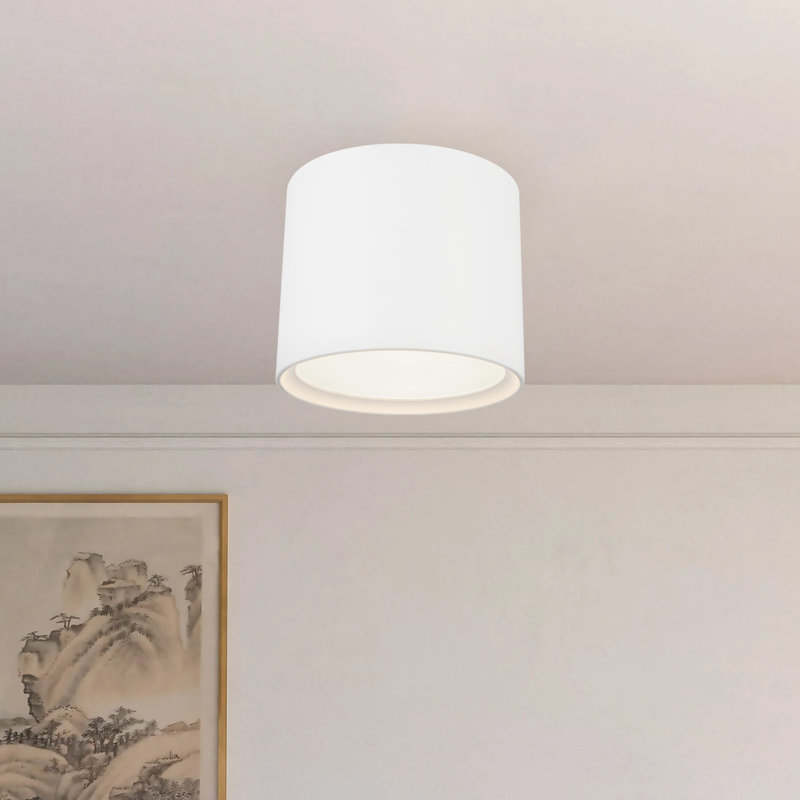 Uma 12-in Black dimmable LED Semi-Flush Mount, White