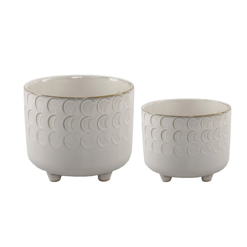 Escarlett Handmade Ceramic Pot Planter, Ivory