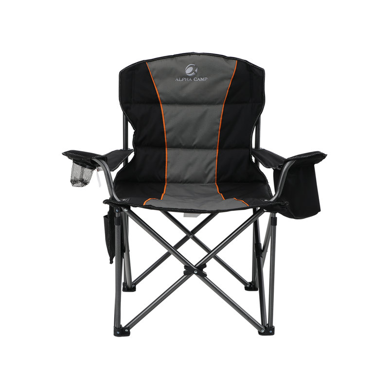 Folding Camping Chair, Black/Grey, 1
