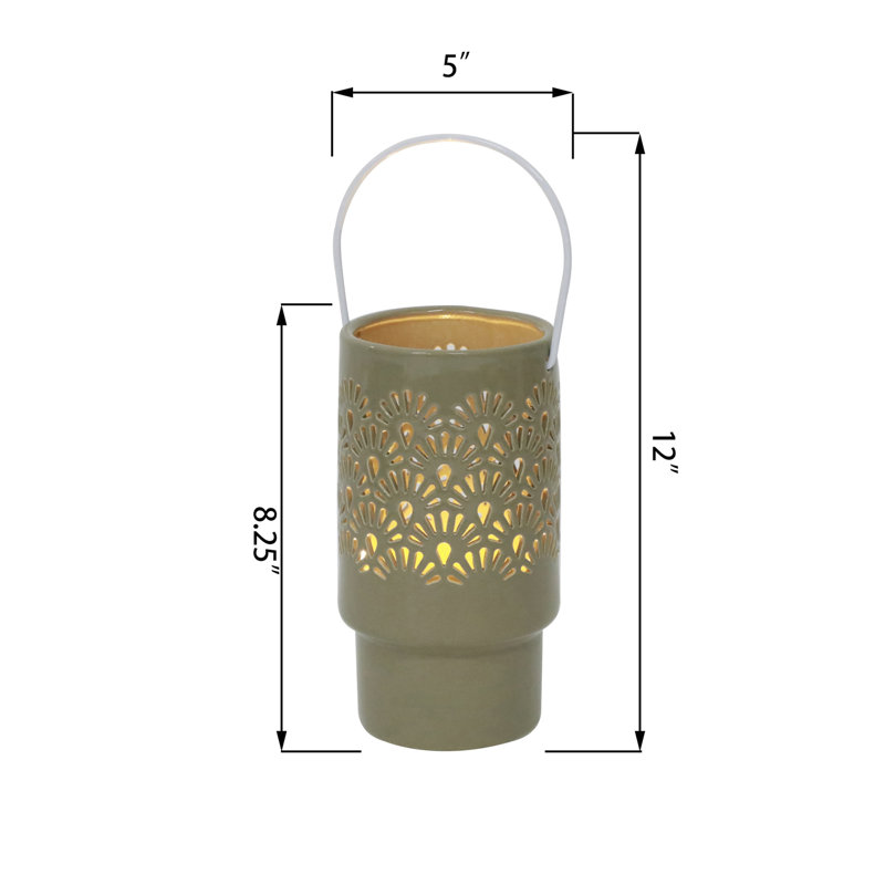12'' H Ceramic Tabletop Lantern