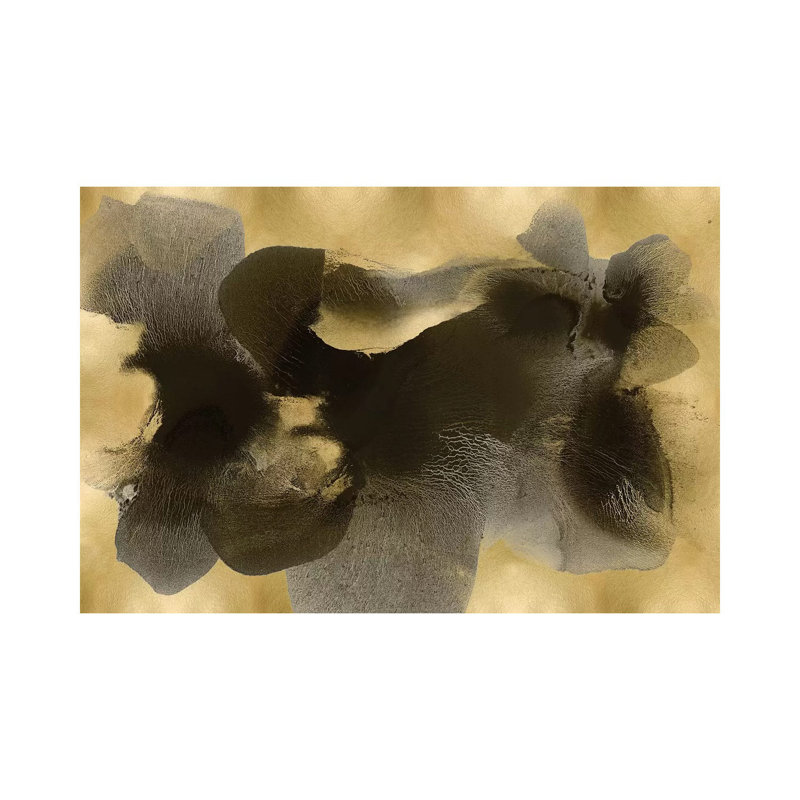 Black On Gold I by Hannah Carlson - Wrapped Canvas Painting, 101.6 cm H x 66.04 cm W x 3.175 cm D
