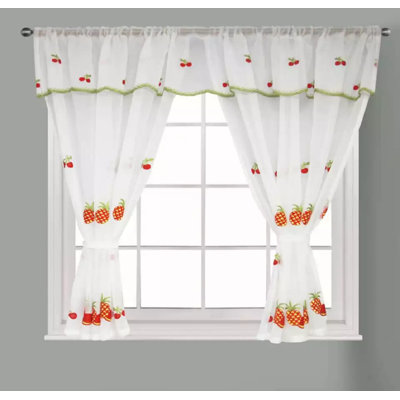 Kitchen Curtain Kingston Red 48