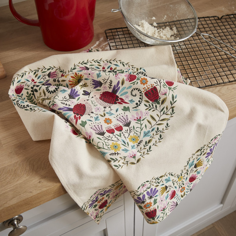 Cotton Floral Tea Towel Kitchen Towel