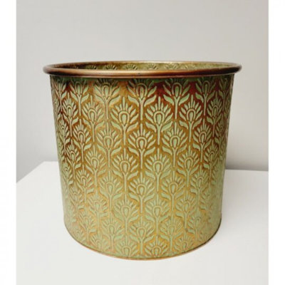 Seau à motifs bronze et vert