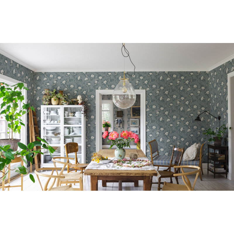 Lofstad Floral Wallpaper Roll, Gray