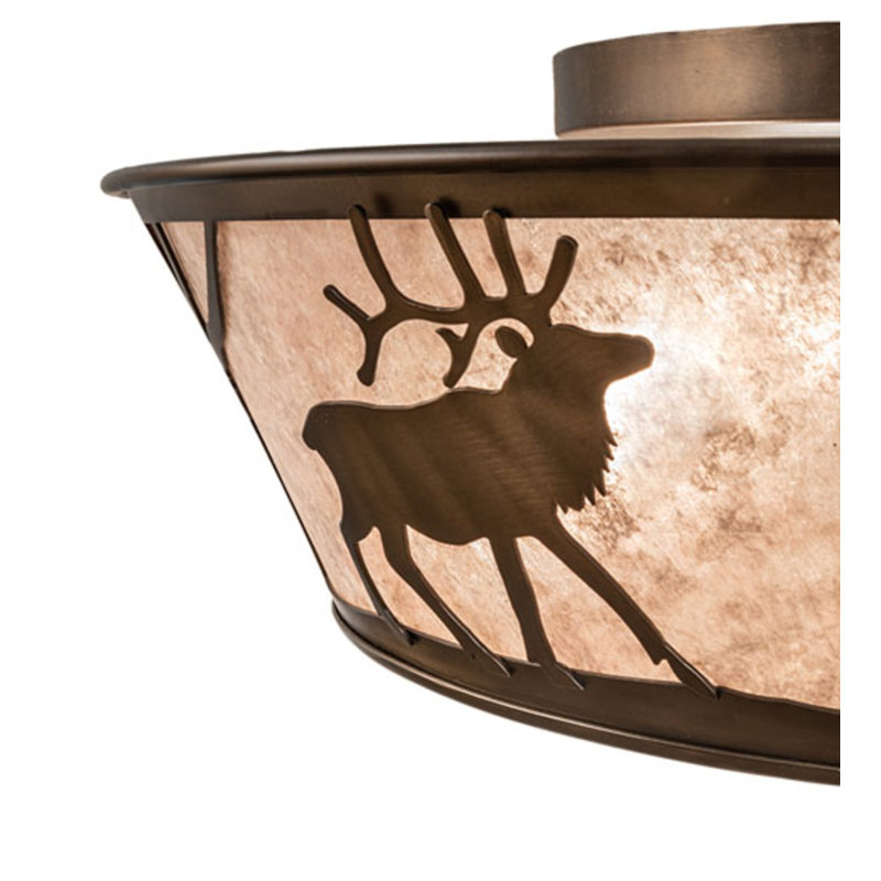 Elk on the Loose 4 - Light Flush Mount