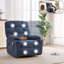 Fauteuil inclinable manuel à massage thermique avec chaise berçante et pivotante en tissu pour le salon