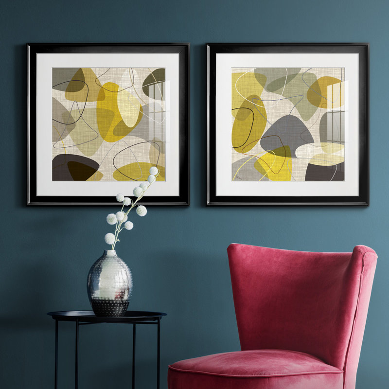 Sandstone I - 2 Piece Single Picture Frame Graphic Art Set, Black, 30.5" H x 61" W x 1.5" D