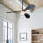  Drape Smart 58 LED Indoor Ceiling Fan with Threaded Downrod, Midnight Black ABS blades and Handheld Remote-1463095372-1463095373