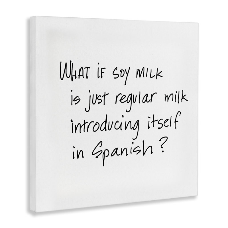 Art mural sur toile "Soja Milk in espagnol" par SD Graphics Studio, H 17 po x l 17 po