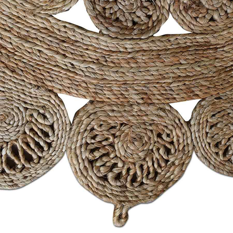 Tapis ronds en jute tissés à la main Valinda, Rond 5 pi