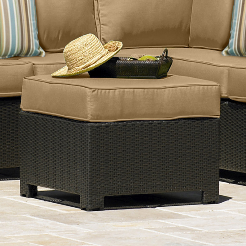 Sunbrella® Outdoor Ottoman Cushion, Sunbrella® Canvas Canvas, 4" H x 22" W x 20" D