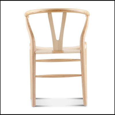 Ensemble de deux chaises triangulaires indémodables en bois de frêne naturel et dossier en Y pour plus de confort et de style