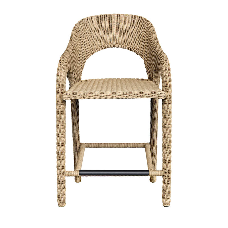 Uttermost Kavali Outdoor Wicker Counter Stool, 23.75"
