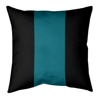 Oversized Striped Euro Pillow – San Jose Hockey Burnt Orange & Teal, Cotton Twill, Reversible Zipper Cover