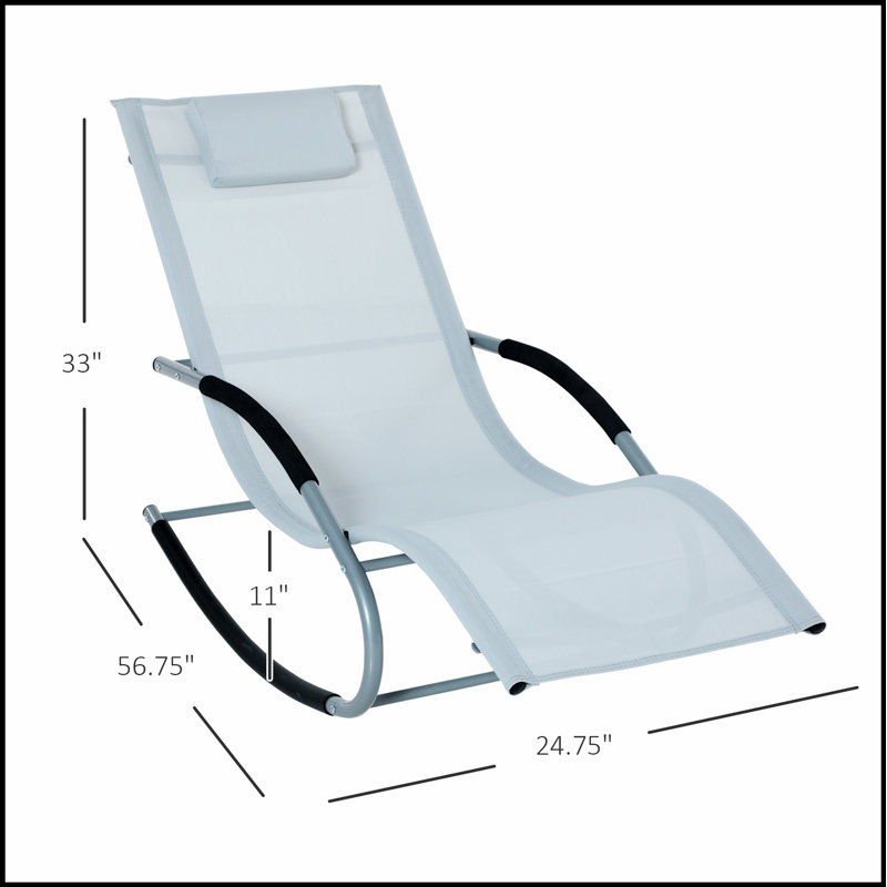 Chaise longue à bascule Outsunny Zero Gravity, structure en acier durable et lin respirant pour un confort et une détente ultimes.