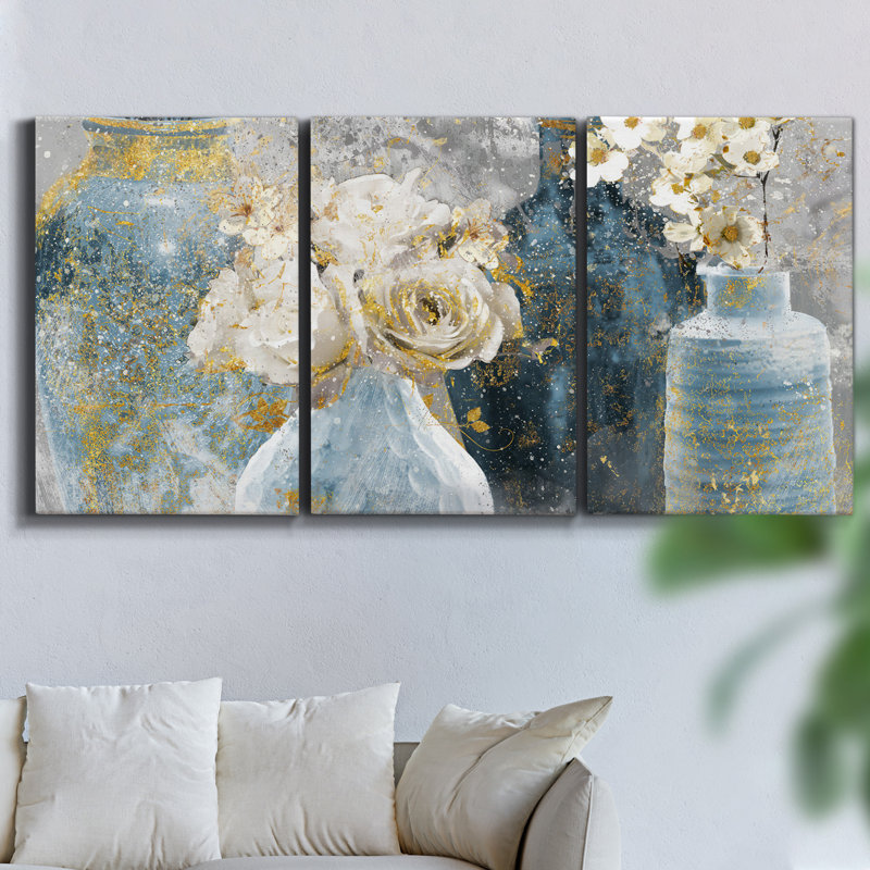 Toile encadrée, pièces de campagne, H 60 po x l 120 po x P 2 po