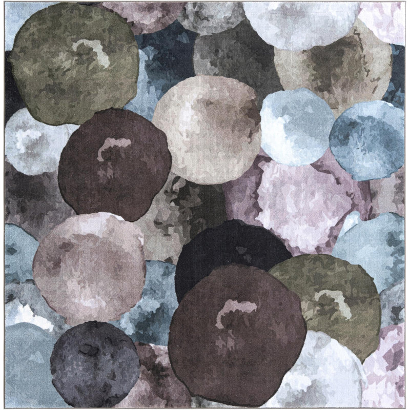 Rumi Tendria Rug, Gray, Square 7'10"