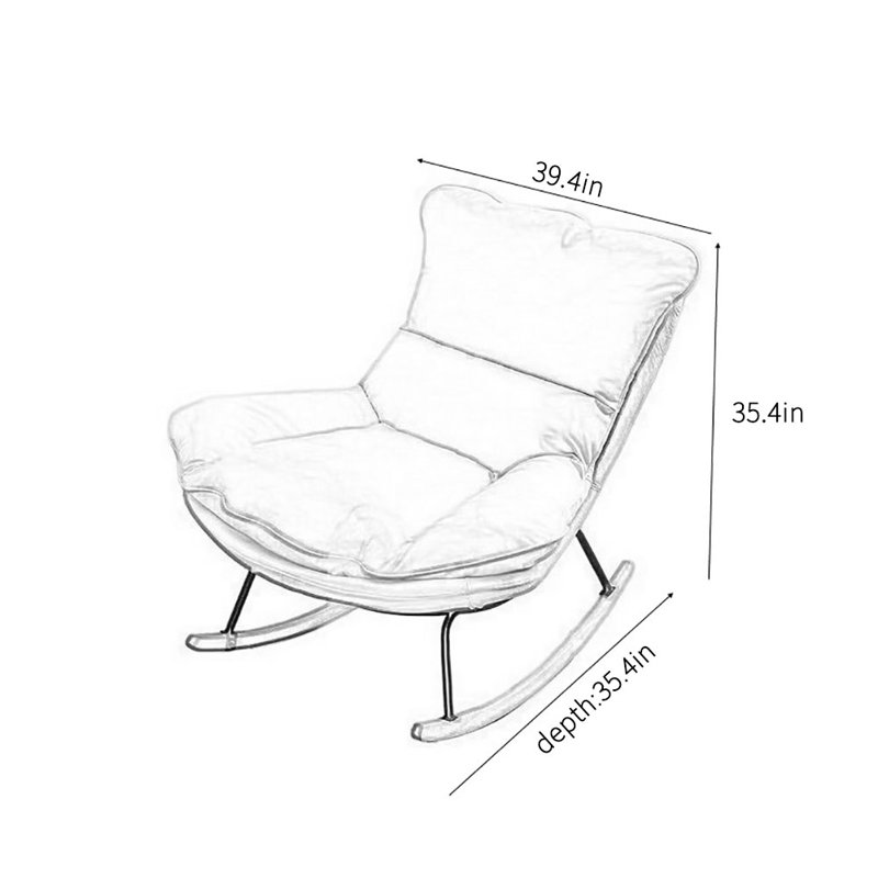 Chaise berçante de luxe pour adulte, Rose