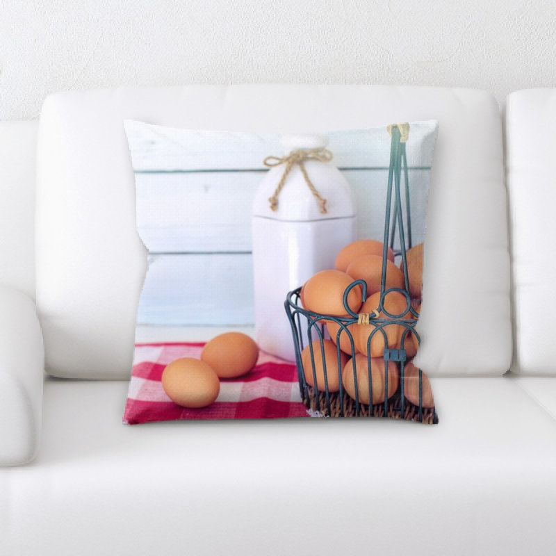 Coussin décoratif œufs brun