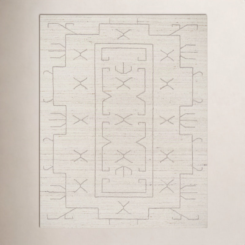 Tapis géométrique rectangulaire en laine tissé à la main et à plat tissé à la main, Rectangle 2 pi x 3 pi